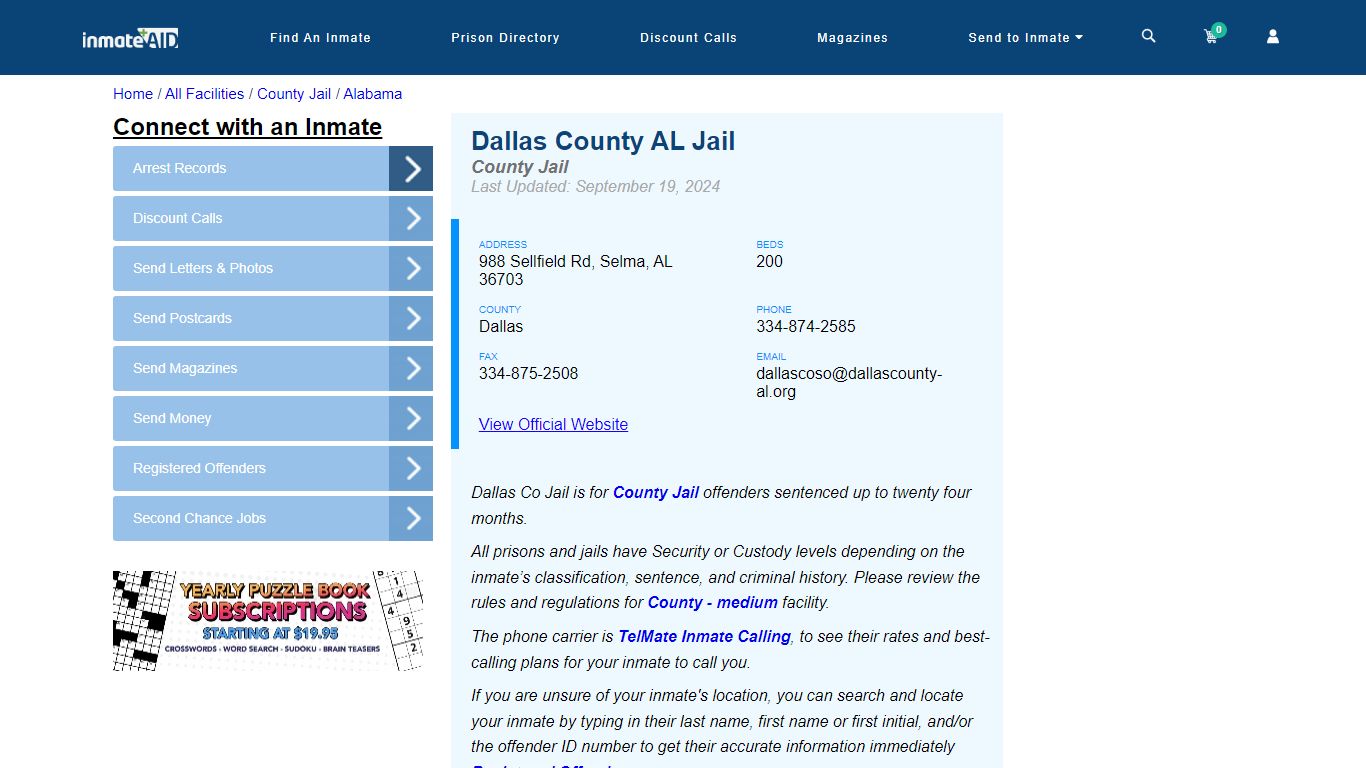 Dallas County AL Jail - Inmate Locator